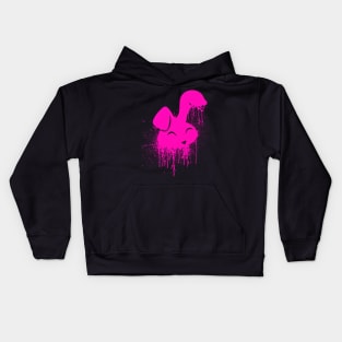 Hot Pink Neon Spray Paint Cute Bunny Kids Hoodie